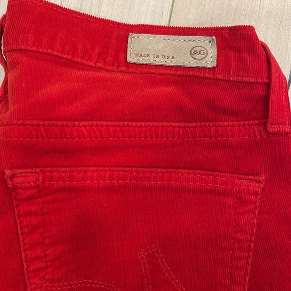 NWOT Red Corduroy AG Stevie Slim Straight Pants, size 26R. - Picture 2 of 9